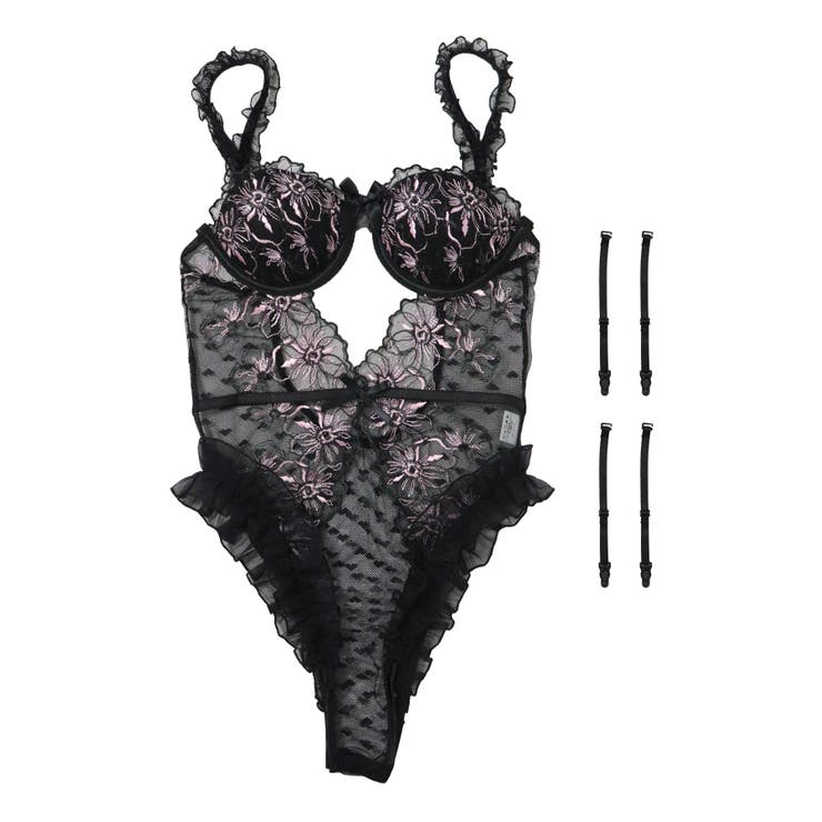 フラワーレース テディ ランジェリー セクシー 下着セット | OSYAREVO | 詳細画像12 