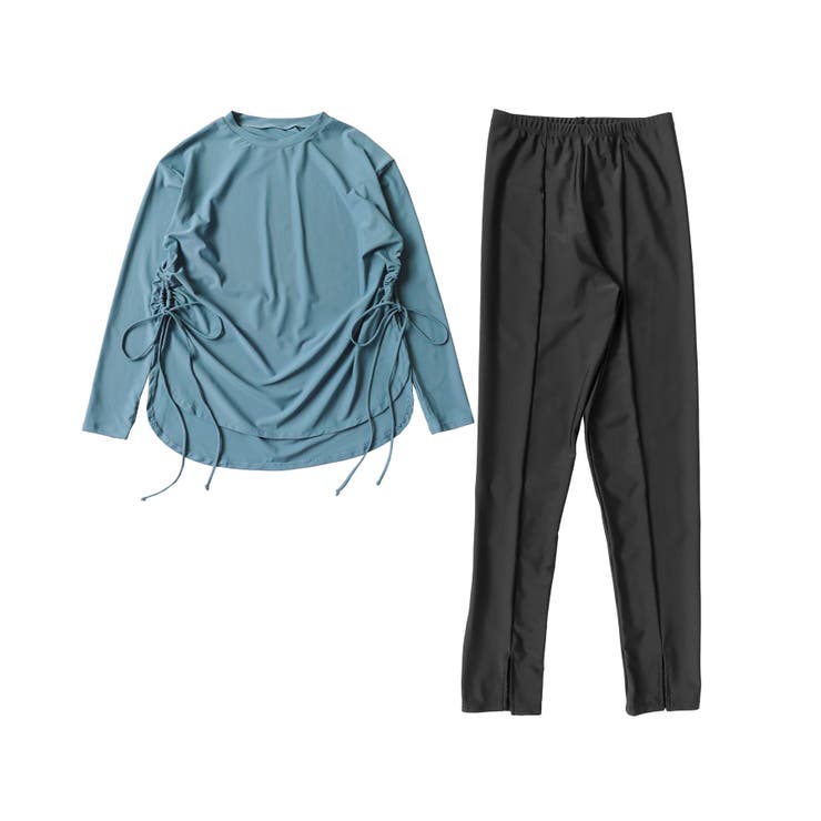 【紫外線カット率99％以上】体型カバー サイドギャザー ラッシュガード | OSYAREVO | 詳細画像54 