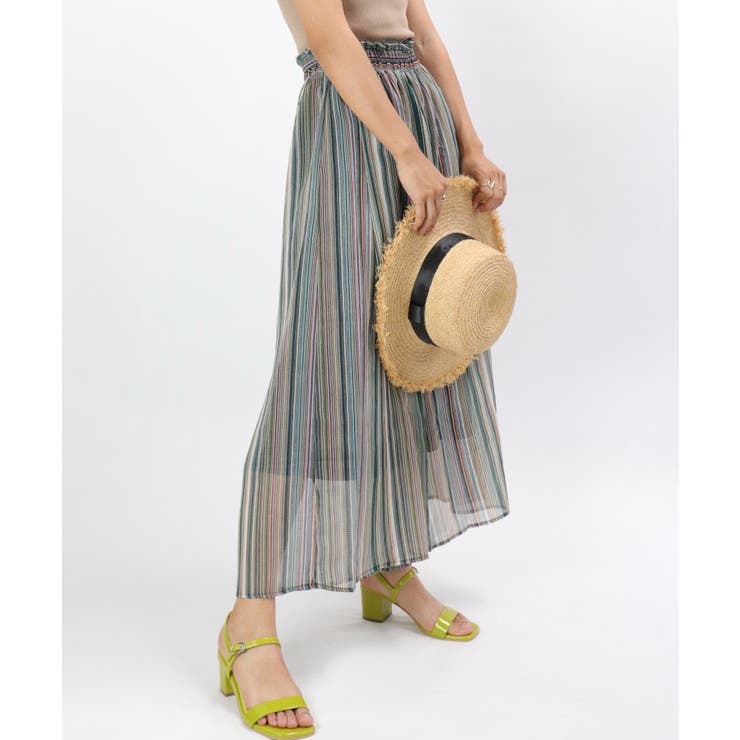 カラーストライプ スカウチョ カラーストライプスカ | OSYAREVO | 詳細画像5 