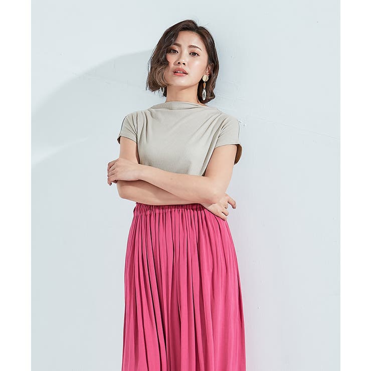 GRAY | ノースリーブ トップス サブリナネック | OSYAREVO