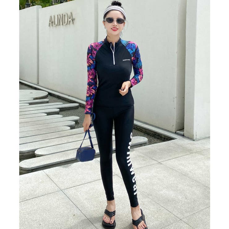 ダークフラワー ラッシュガード 水着 セットアップ | OSYAREVO | 詳細画像10 