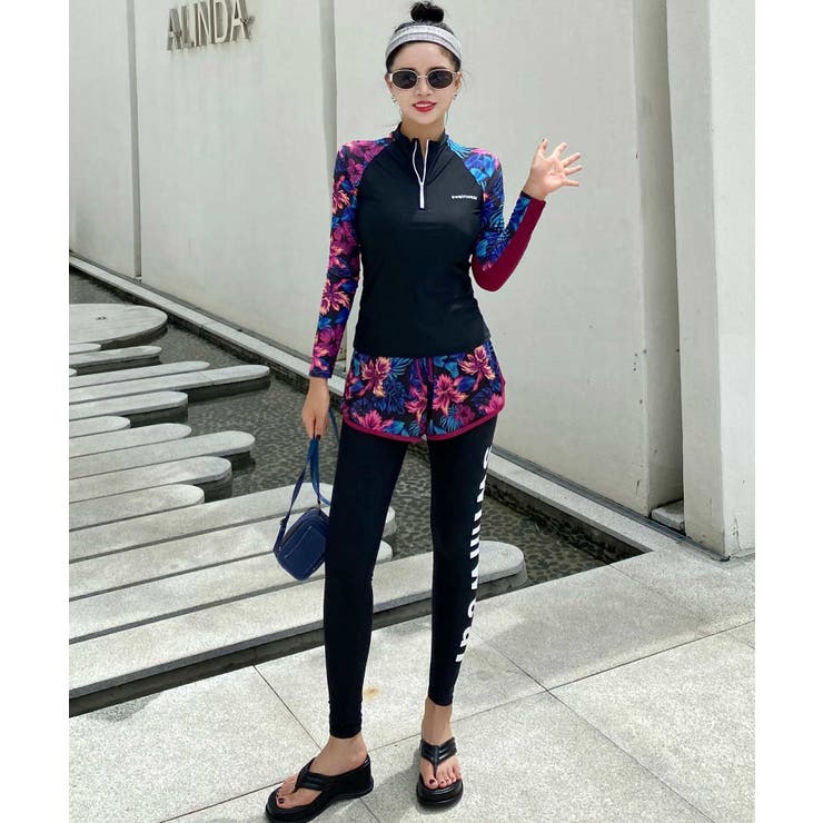 ダークフラワー ラッシュガード 水着 セットアップ | OSYAREVO | 詳細画像6 