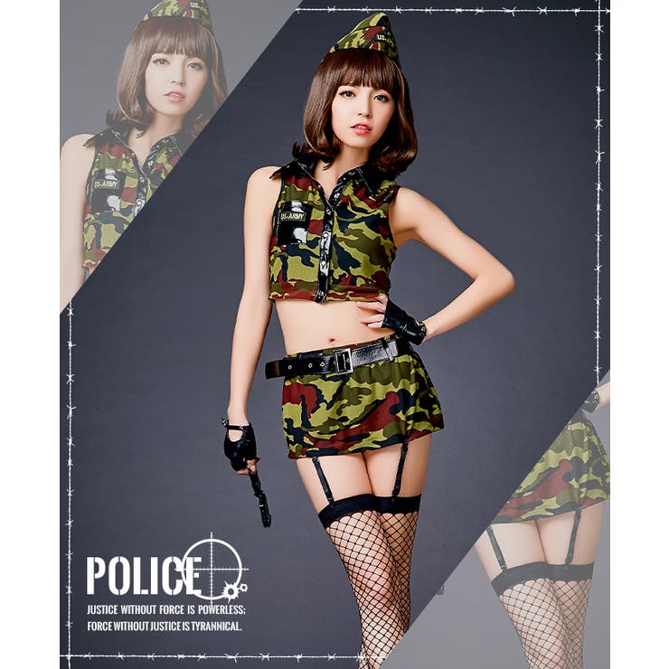 ハロウィン コスプレ ノースリーブ迷彩柄なりきり | OSYAREVO | 詳細画像4 