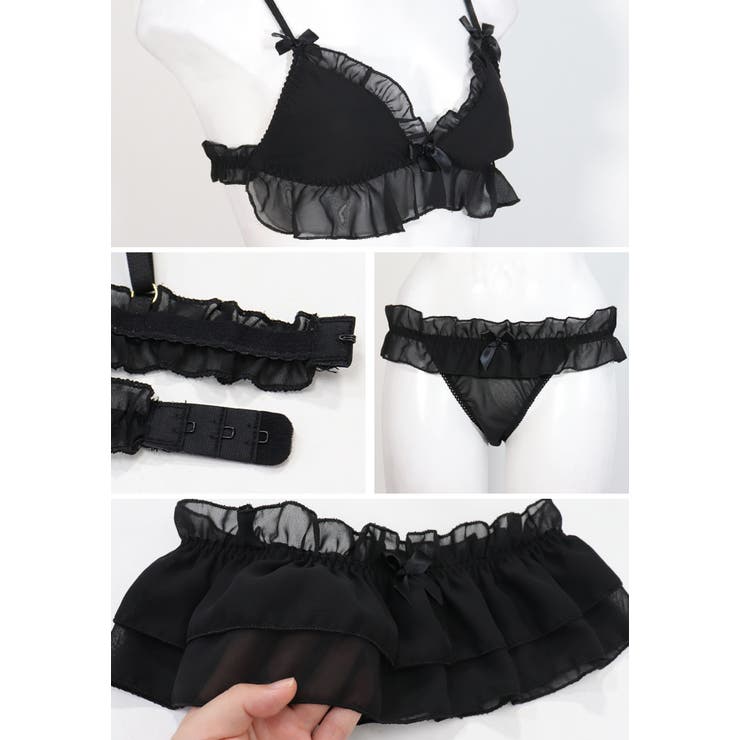 セクシーランジェリー シフォンフリル ランジェリー[品番：OSRW0004867