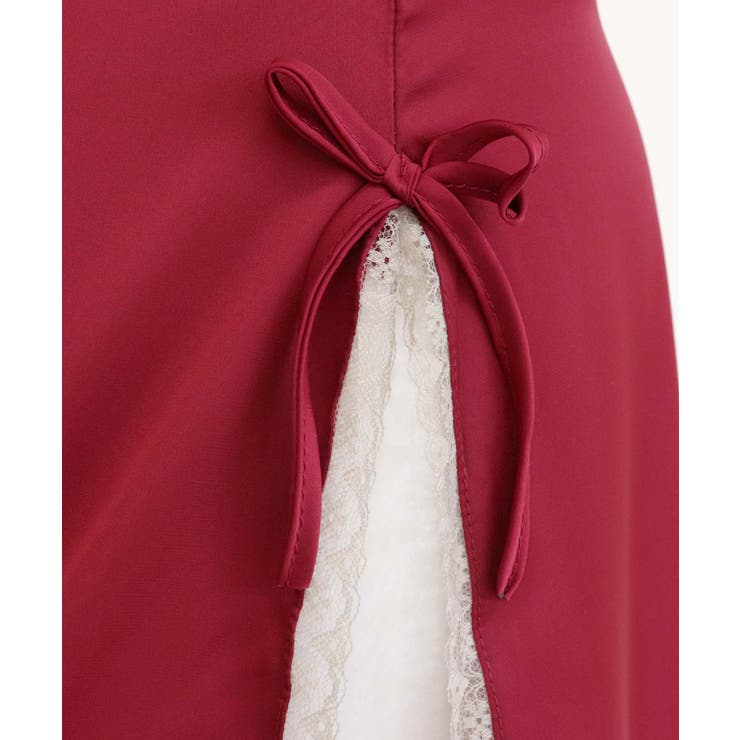 レース×サテン ディープカット キャミソールランジェリー | OSYAREVO | 詳細画像13 