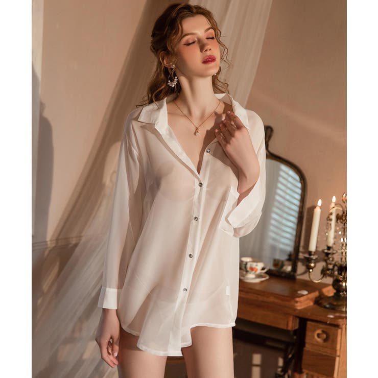 2WAY シアーシャツ ランジェリー | OSYAREVO | 詳細画像16 