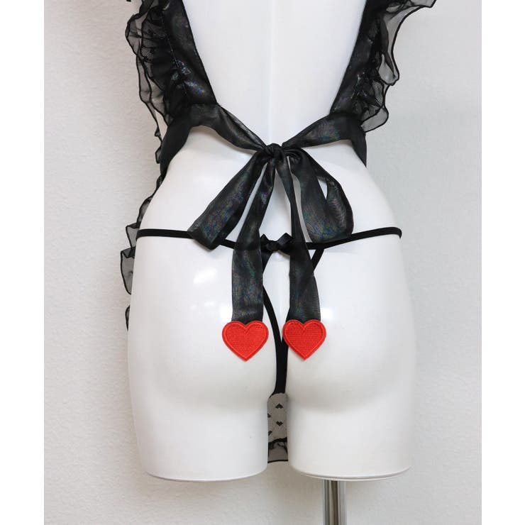 クリスマス コスプレ リボン×フリル シースルー メイド ランジェリー | OSYAREVO | 詳細画像33 