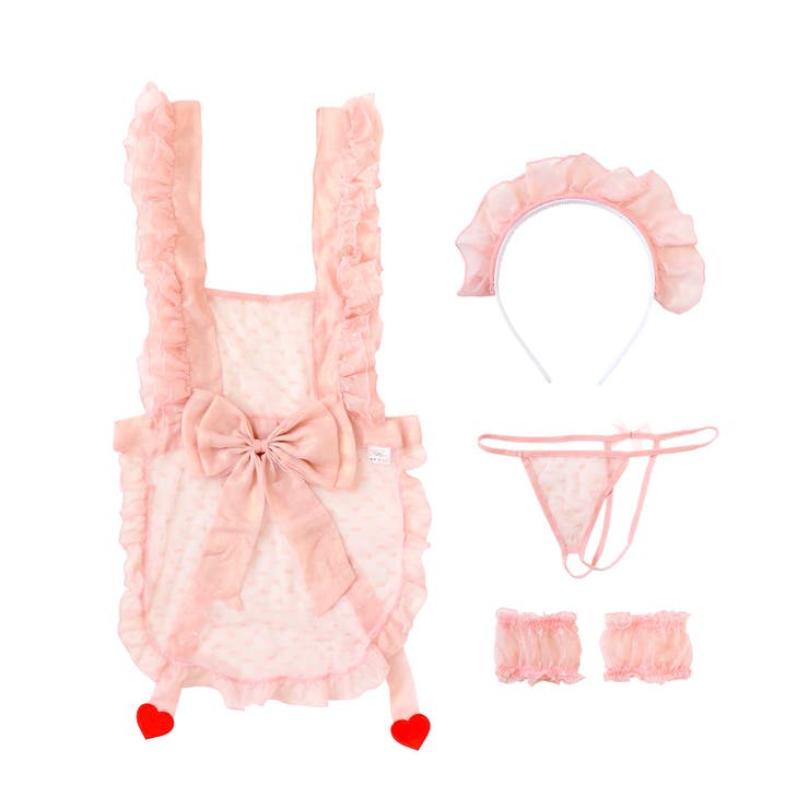 クリスマス コスプレ リボン×フリル シースルー メイド ランジェリー | OSYAREVO | 詳細画像47 