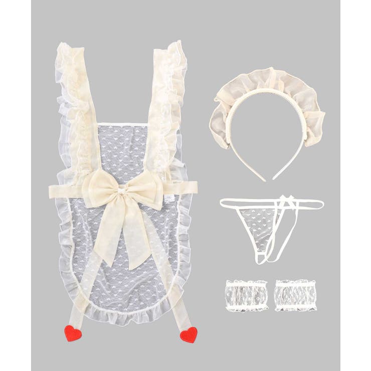 クリスマス コスプレ リボン×フリル シースルー メイド ランジェリー | OSYAREVO | 詳細画像50 