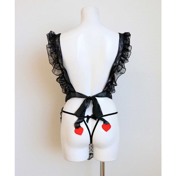 クリスマス コスプレ リボン×フリル シースルー メイド ランジェリー | OSYAREVO | 詳細画像35 