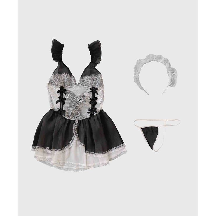 クリスマス コスプレ レース×リボン メイド ランジェリー | OSYAREVO | 詳細画像20 