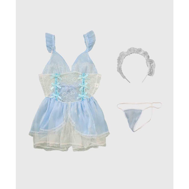 クリスマス コスプレ レース×リボン メイド ランジェリー | OSYAREVO | 詳細画像22 