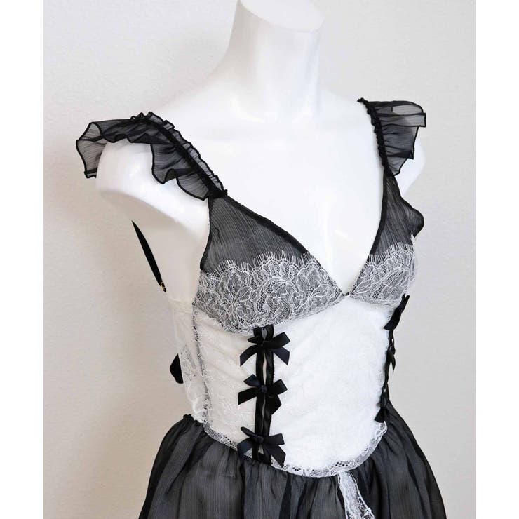 クリスマス コスプレ レース×リボン メイド ランジェリー | OSYAREVO | 詳細画像26 