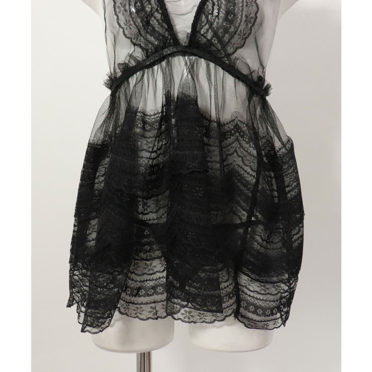 総レース バッククロス ティアードワンピース | OSYAREVO | 詳細画像25 