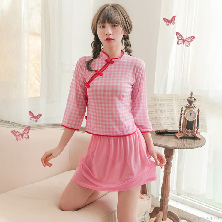 クリスマス コスプレ ギンガムチェック柄 チャイナ | OSYAREVO | 詳細画像4 
