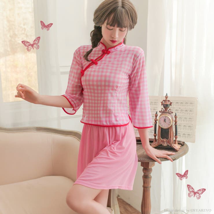 クリスマス コスプレ ギンガムチェック柄 チャイナ | OSYAREVO | 詳細画像6 