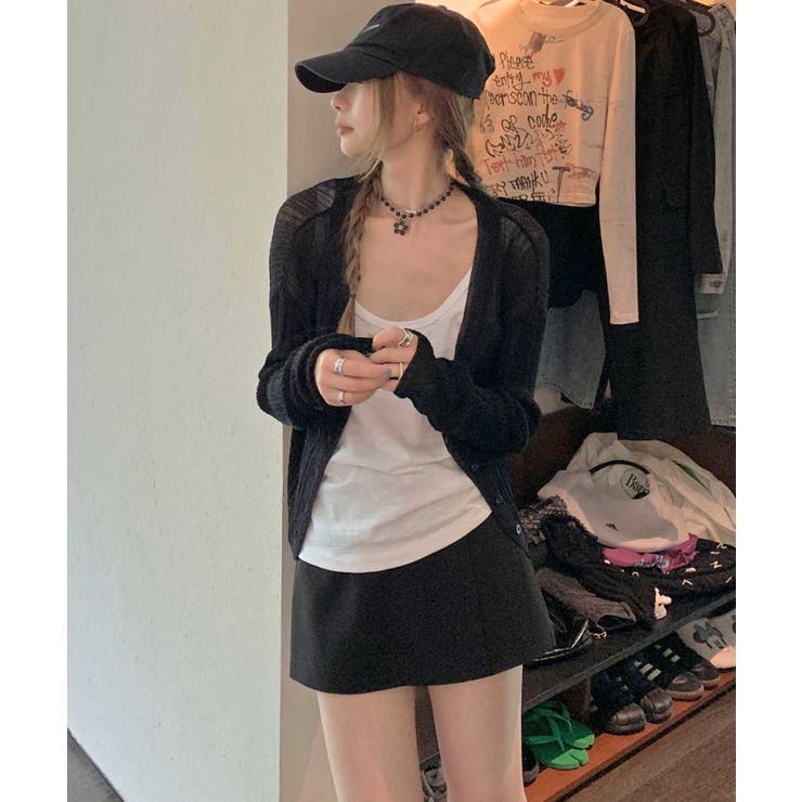 ブラック | ラッシュガード リブ カーディガン | OSYAREVO