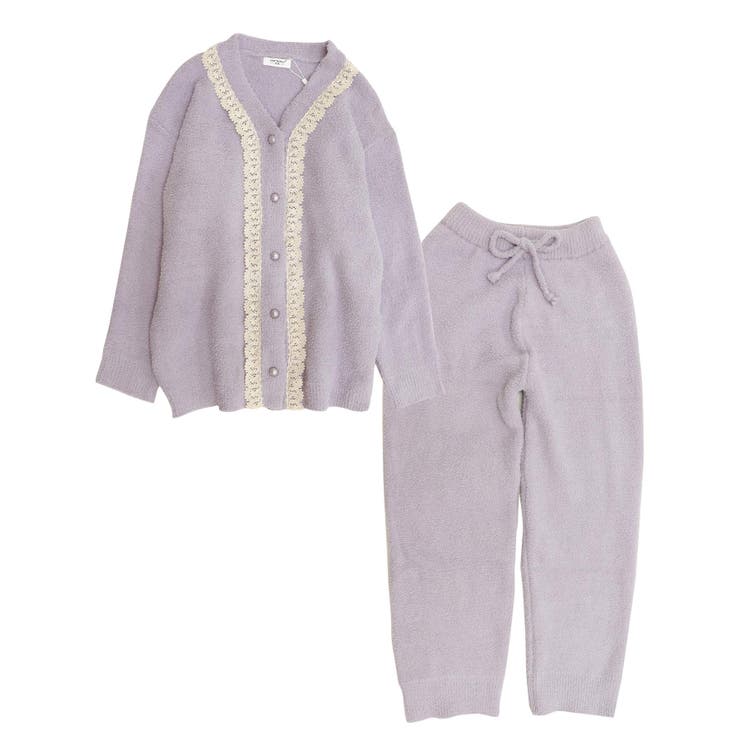 ドッキングレース ニットカーディガン ルームウェア 上下セット | OSYAREVO | 詳細画像18 