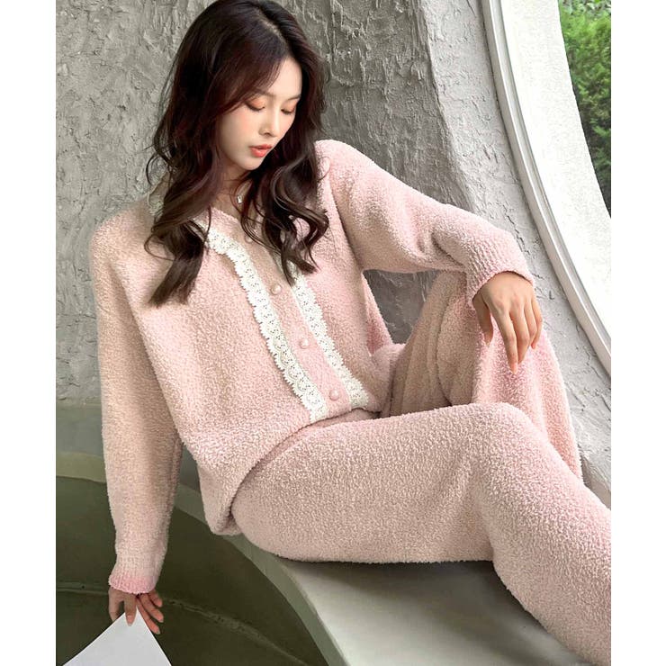 ドッキングレース ニットカーディガン ルームウェア 上下セット | OSYAREVO | 詳細画像5 