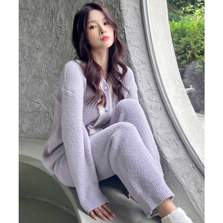 ドッキングレース ニットカーディガン ルームウェア 上下セット | OSYAREVO | 詳細画像10 