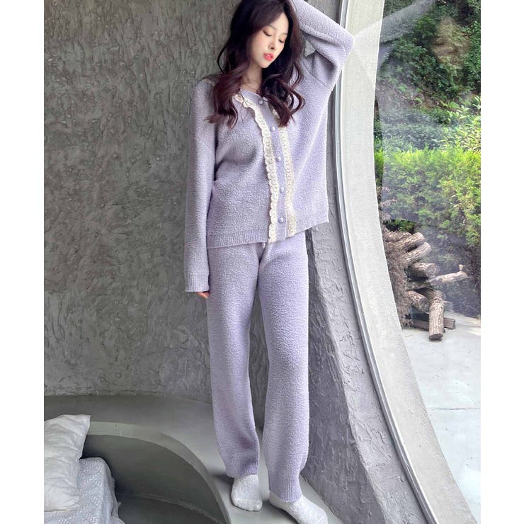 ドッキングレース ニットカーディガン ルームウェア 上下セット | OSYAREVO | 詳細画像16 