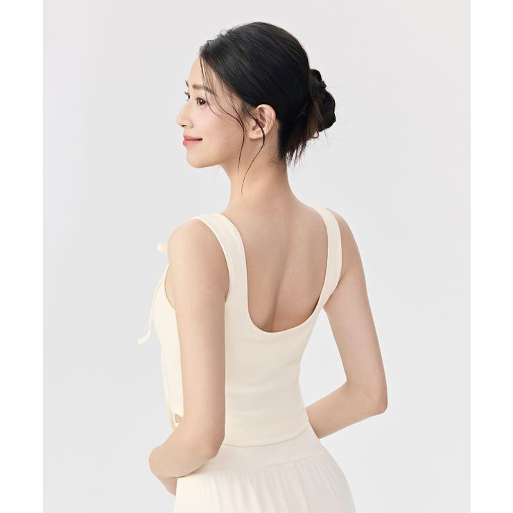 ヨガウェア トップス カップ付き タンクトップ リブ | OSYAREVO | 詳細画像21 