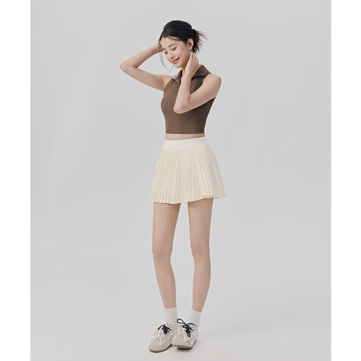 ノースリーブ ポロシャツ トップス カップ付き リブ | OSYAREVO | 詳細画像2 