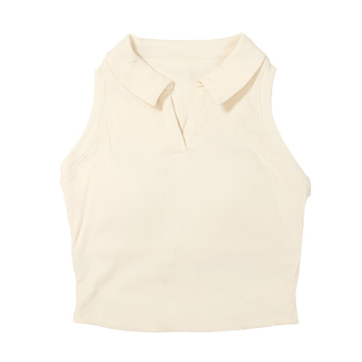 ノースリーブ ポロシャツ トップス カップ付き リブ | OSYAREVO | 詳細画像23 