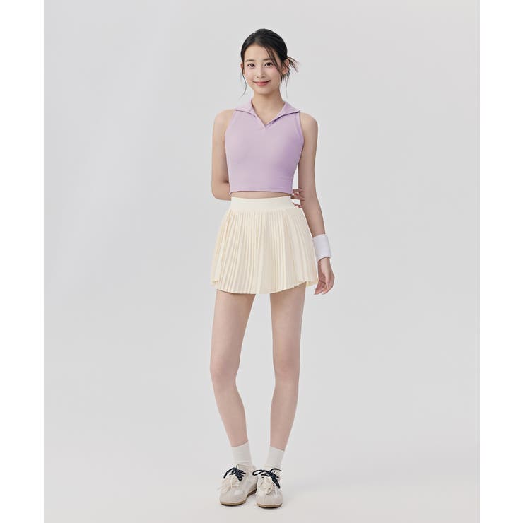 ノースリーブ ポロシャツ トップス カップ付き リブ | OSYAREVO | 詳細画像7 