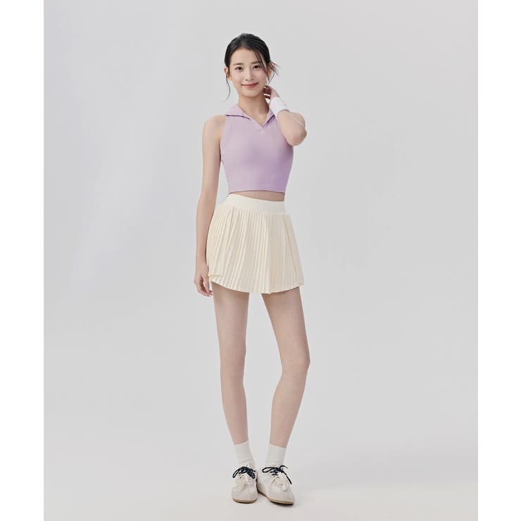 ノースリーブ ポロシャツ トップス カップ付き リブ | OSYAREVO | 詳細画像8 