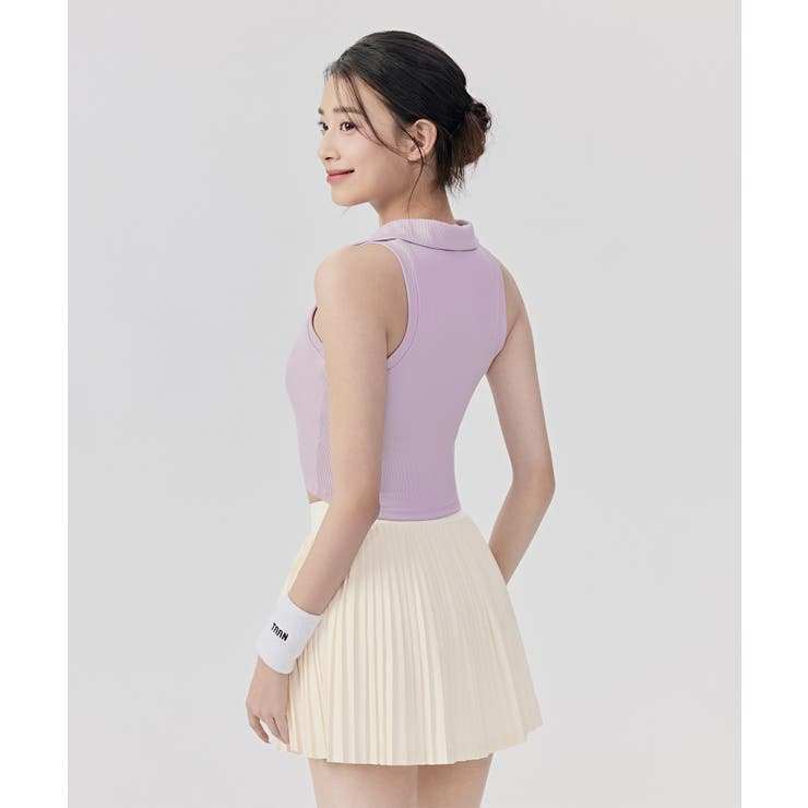 ノースリーブ ポロシャツ トップス カップ付き リブ | OSYAREVO | 詳細画像9 