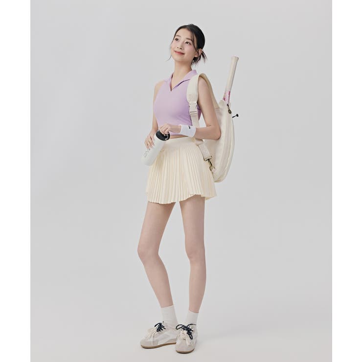 ノースリーブ ポロシャツ トップス カップ付き リブ | OSYAREVO | 詳細画像11 