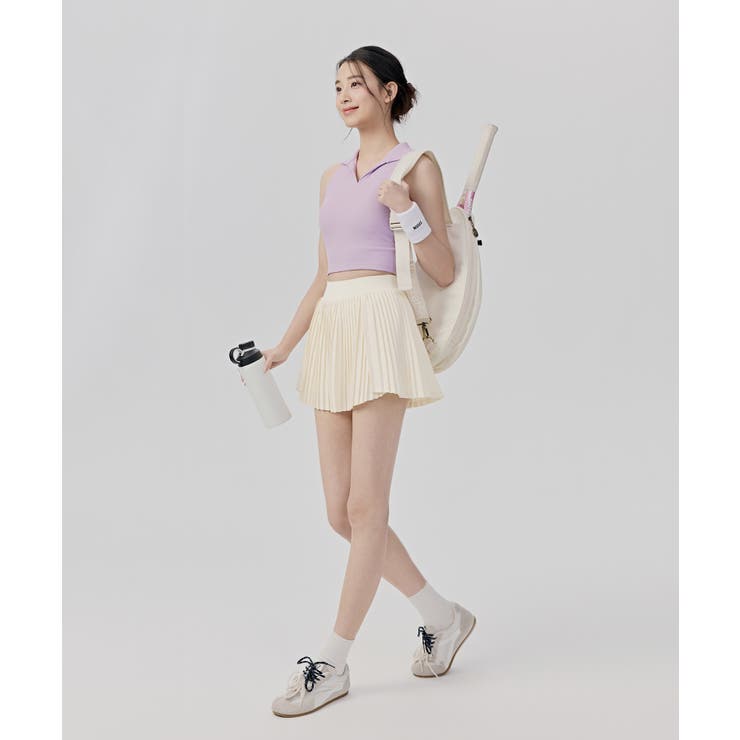 ノースリーブ ポロシャツ トップス カップ付き リブ | OSYAREVO | 詳細画像12 