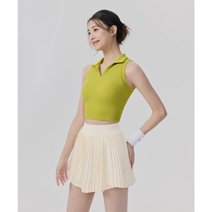 ノースリーブ ポロシャツ トップス カップ付き リブ | OSYAREVO | 詳細画像13 