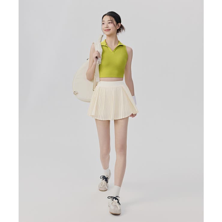 ノースリーブ ポロシャツ トップス カップ付き リブ | OSYAREVO | 詳細画像15 