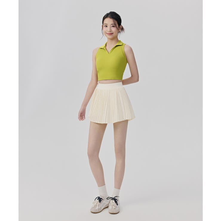 ノースリーブ ポロシャツ トップス カップ付き リブ | OSYAREVO | 詳細画像16 