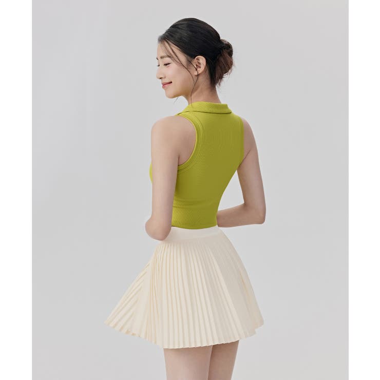 ノースリーブ ポロシャツ トップス カップ付き リブ | OSYAREVO | 詳細画像17 