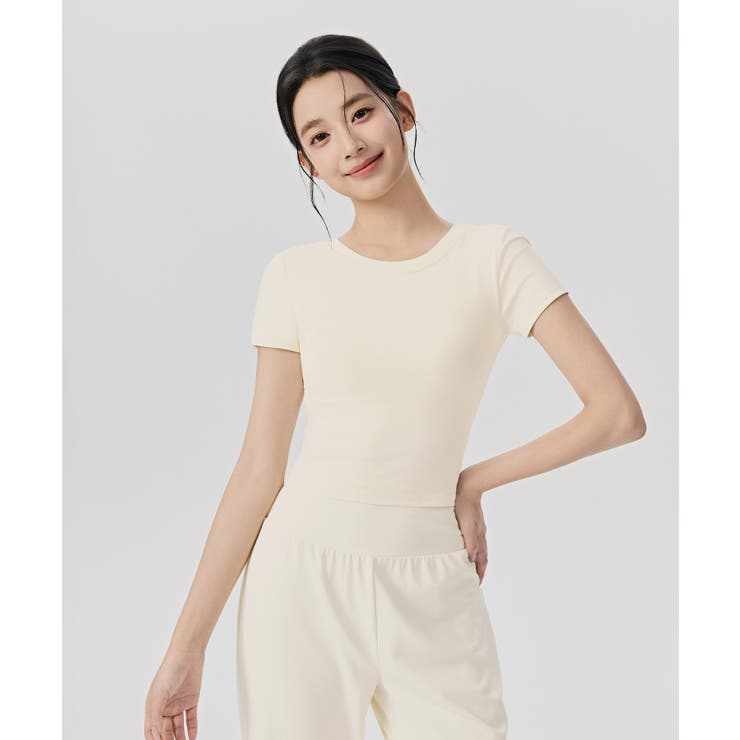 ヨガウェア トップス カップ付き バックオープン 半袖 | OSYAREVO | 詳細画像12 