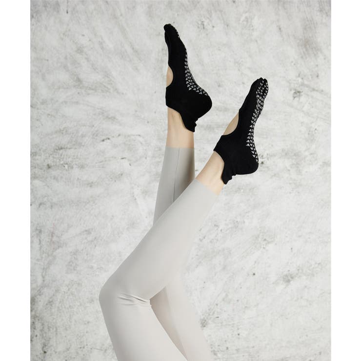 ブラック | ヨガ ソックス 靴下 5本指 ピラティス	 | OSYAREVO
