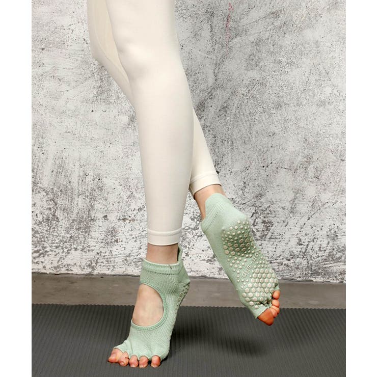 ミント | ヨガ ソックス 靴下 5本指 ピラティス 指先あき | OSYAREVO