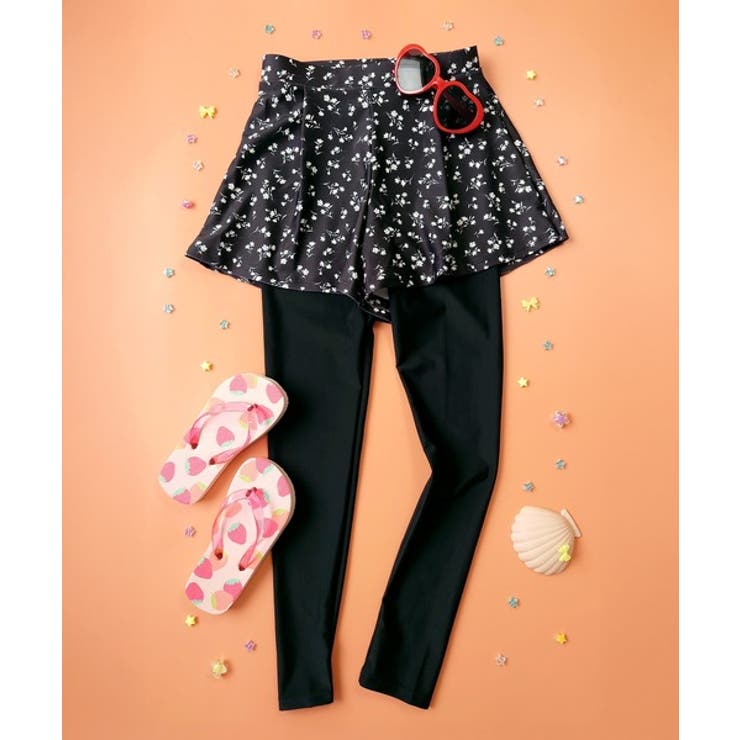 ブラックフラワー | キッズ インナー 一体型 | OSYAREVO