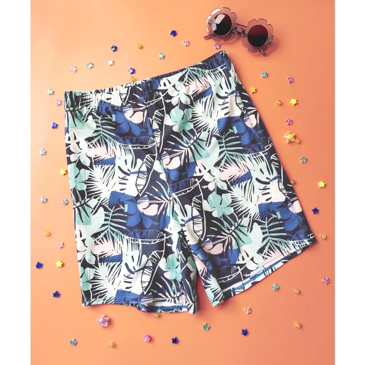 カラフルリーフ | キッズ 水着 ハーフパンツ	 | OSYAREVO