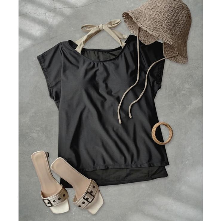 ブラック | インナー 一体型 半袖 | OSYAREVO