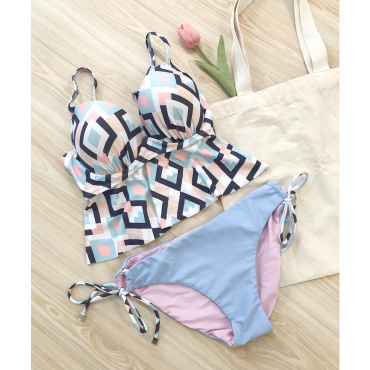 Aパステルブルー | バラエティ キャミスイムウェア  水着 | OSYAREVO