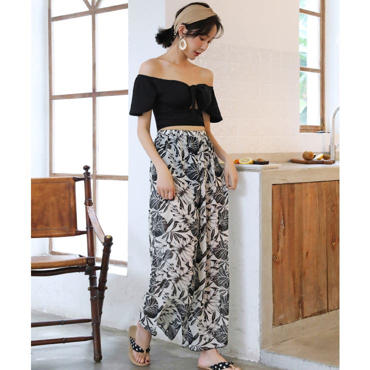 パンツ付き バックレースアップ オフショル ビキニ 水着 セットアップ | OSYAREVO | 詳細画像14 