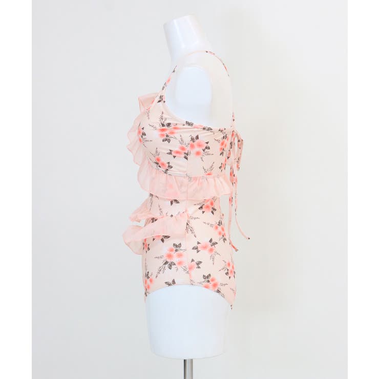 シアー カーディガン 付き ラッフルフリル ワンピース 水着 | OSYAREVO | 詳細画像16 