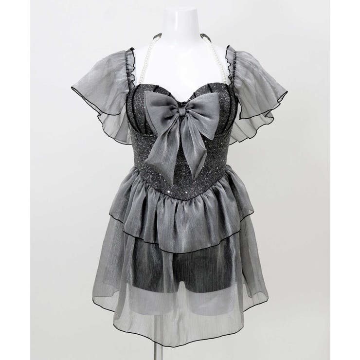 ラメ混 フリル リボン ワンピース 水着 | OSYAREVO | 詳細画像9 