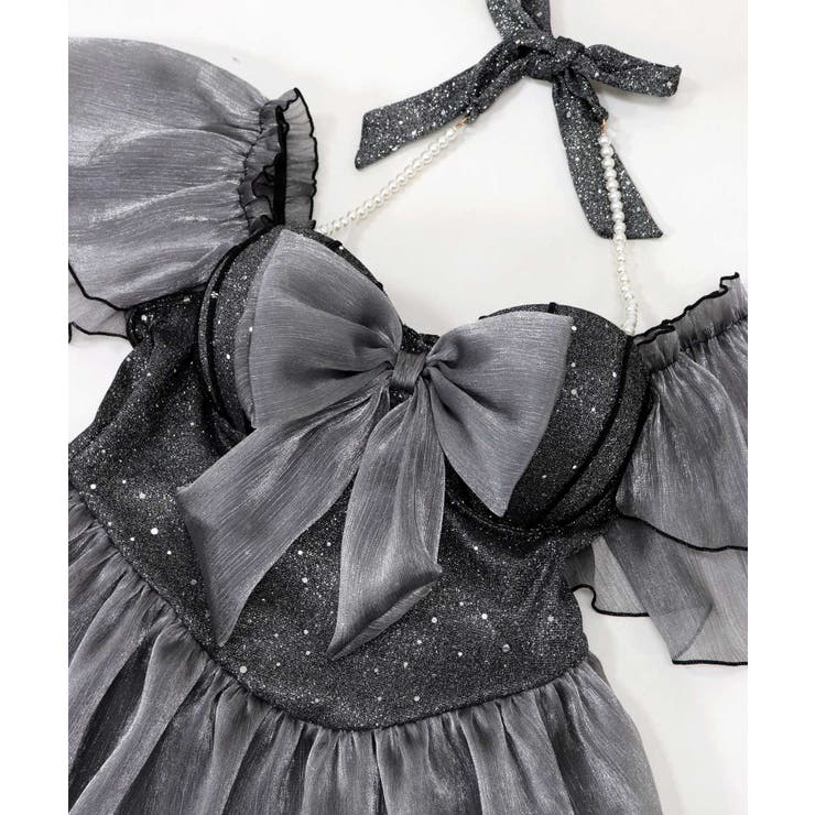 ラメ混 フリル リボン ワンピース 水着 | OSYAREVO | 詳細画像18 