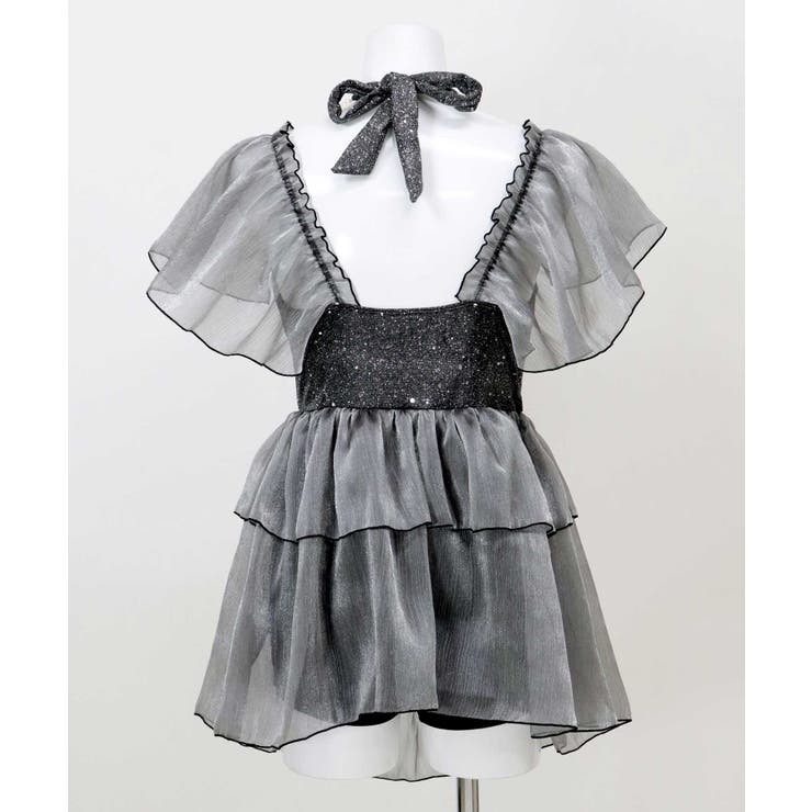 ラメ混 フリル リボン ワンピース 水着 | OSYAREVO | 詳細画像11 