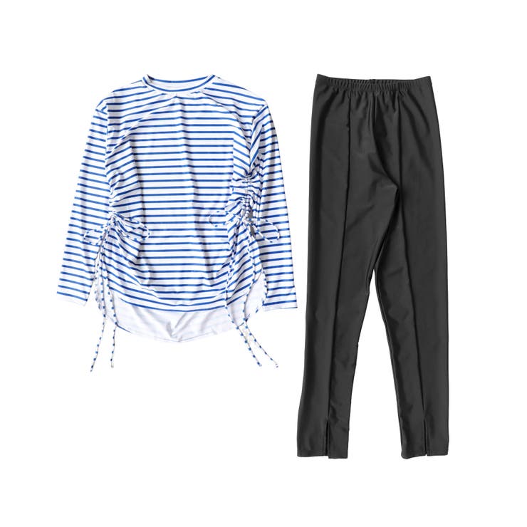 【紫外線カット率99％以上】体型カバー サイドギャザー ラッシュガード | OSYAREVO | 詳細画像46 